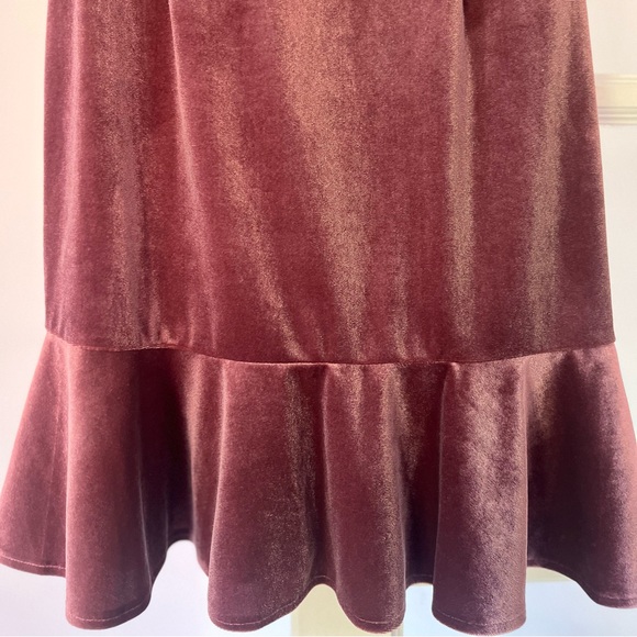 Rebecca Minkoff Tiffany Mauve Velvet Ruffle Hem Sleeveless Sheath Dress - Picture 5 of 9